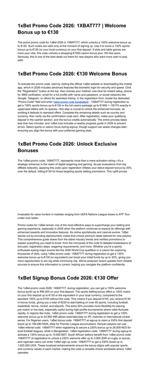 1x Bet Bonus Code 2026 130 on First Deposit (2)