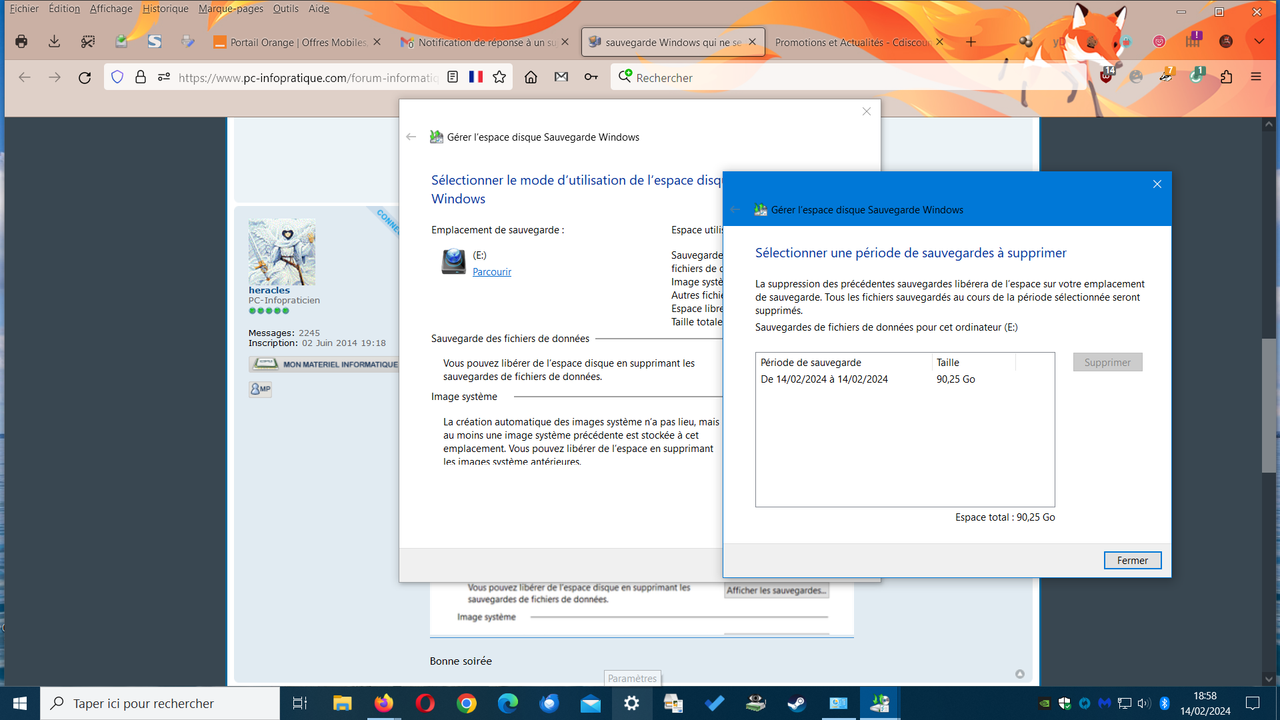 sauvegardes du 14 fevrier 2024