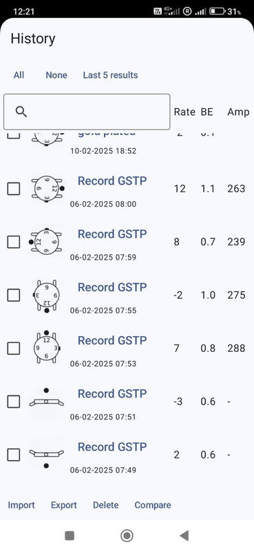 Retour expérience de l'appli : Watch Accuracy Meter Record-GSTP
