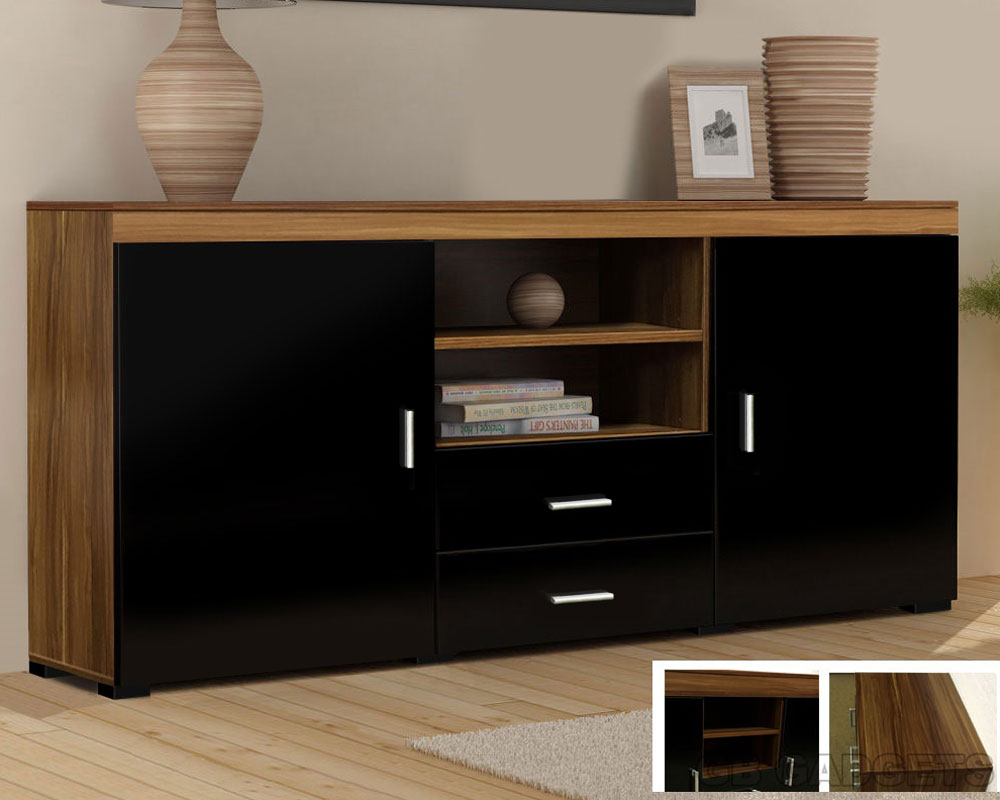 Wood Tv Stand Sideboard Tv Unit Cabinet With Drawers Shelf Glossy