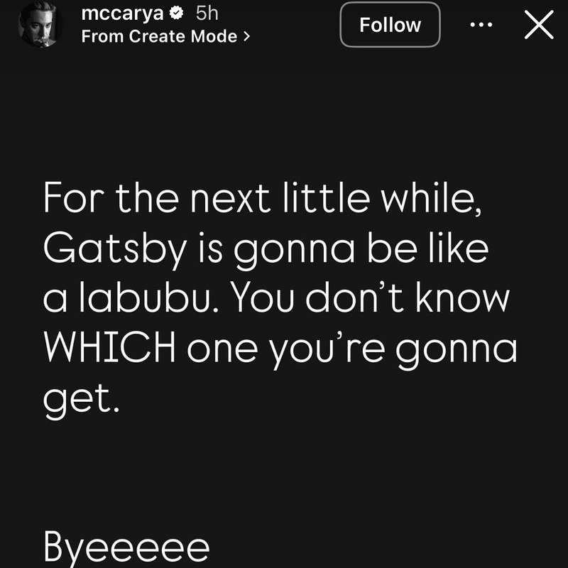 Ryan McCartan to become GATSBY Alternate?