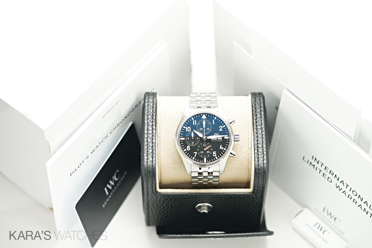 IWC Pilot Chronograph Black Dial Stainless Steel NEW IW388113 image 4