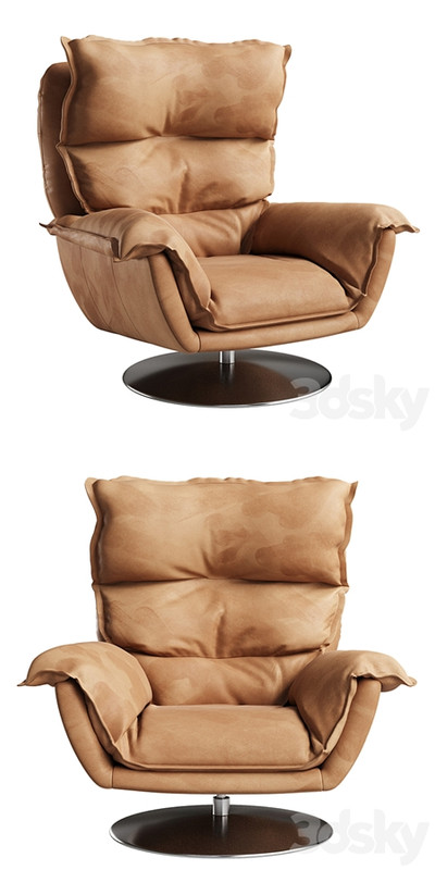 Dunn Leather Swivel Arm Chair