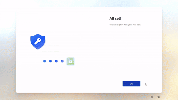 Windows Hello enrollment finished