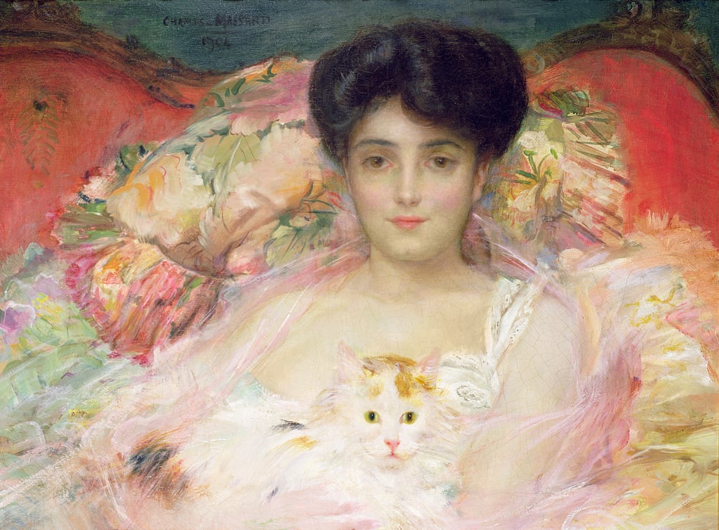 Charles-Massard-Lady-with-a-Cat-1904-oil-Meister-Drucke-100380