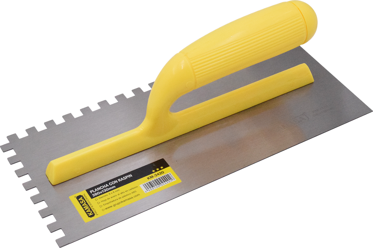 PLANCHA CON RASPIN PARA EMPASTAR 280mmx130mm "KAMASA"