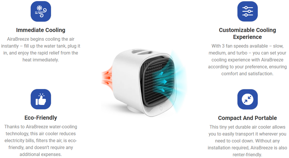 AiraBreeze Mini Portable Key Benefits