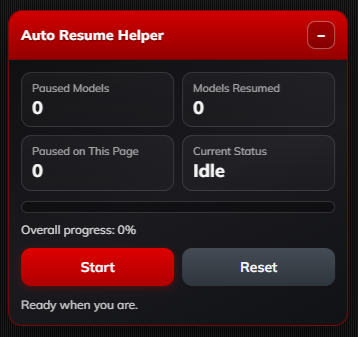 CamVault Auto Resume Assistant UI