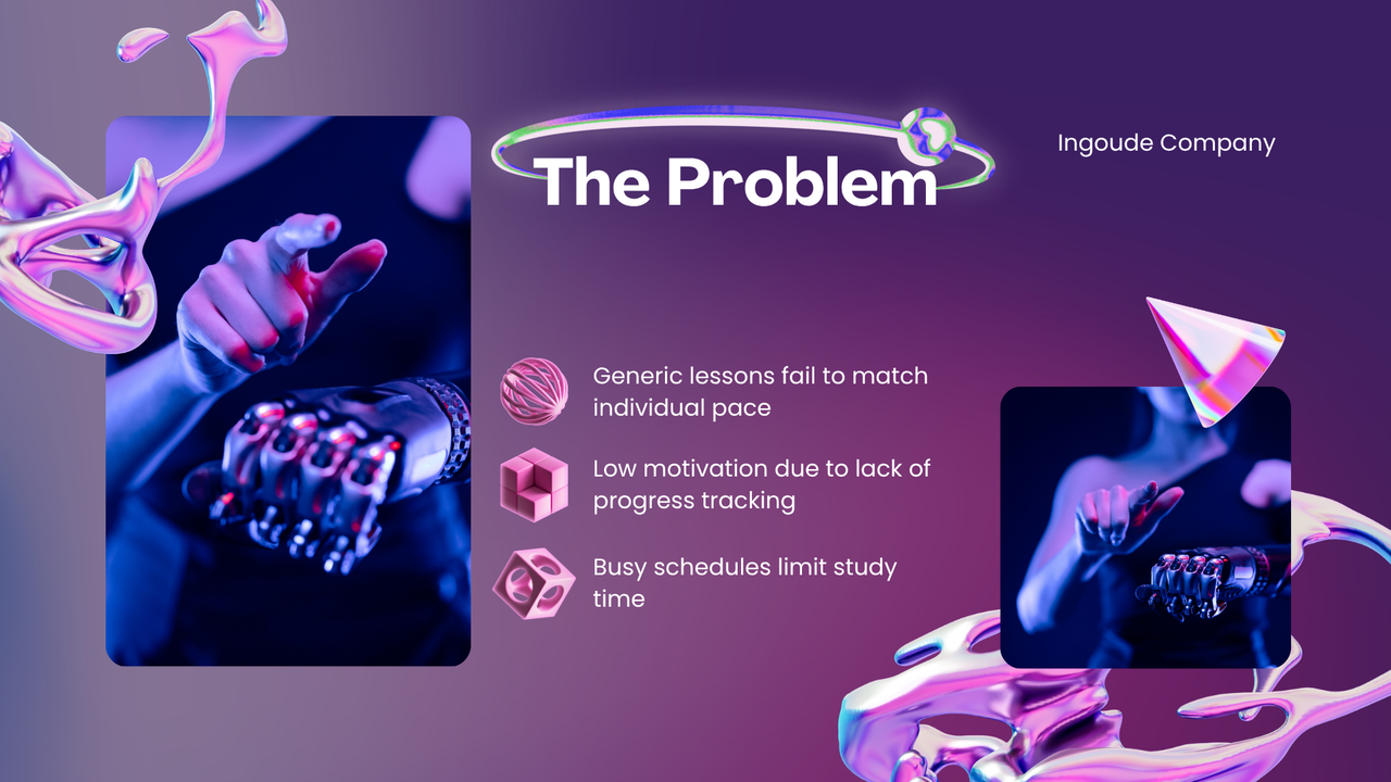 Purple and White Modern VR Business Pitch Deck Presentation