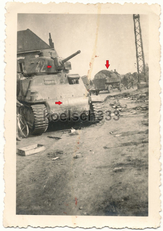 SOMUA Panzer Beute Tank Pferde Stahlfeldwagen Dü