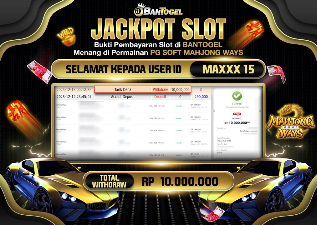 BUKTI JACKPOT LUNAS BANTOGEL