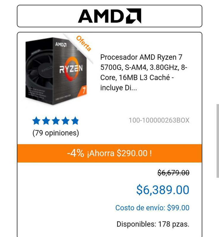CyberPuerta: Procesador AMD Ryzen 7 5700G, S-AM4, 3.80GHz, 8-Core, 16MB L3 Caché - incluye Disipador Wraith Stealth 