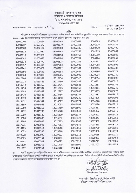 DIP-Office-Assistant-Cum-Computer-Typist-Exam-Result-2023-PDF