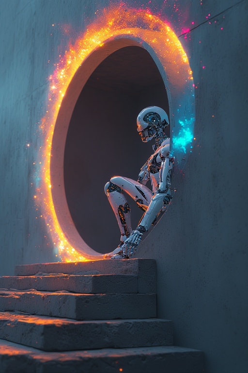 An-android-half-emerges-from-t-9