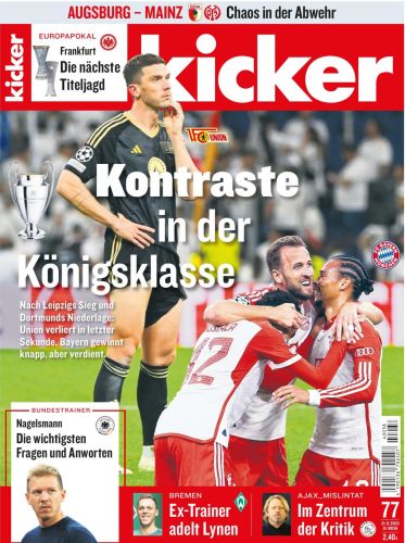 Cover: Kicker Sportmagazin No 77 vom 21  September 2023
