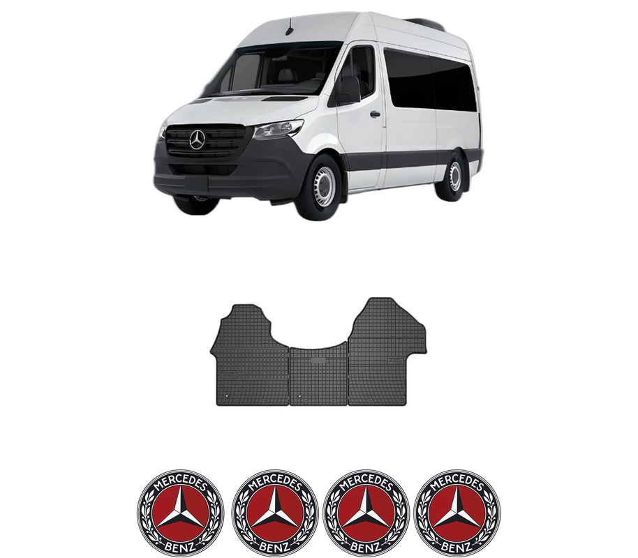 Set covorase presuri MERCEDES-BENZ SPRINTER 3,5-t Tourer Bus (B907) din 2018-2021, auto, din cauciuc thermoplastic, 4 Stickere auto cu MERCEDES-BENZ