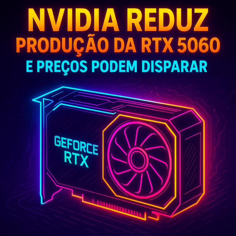🎮 NVIDIA puxa o freio: produção da RTX 5060 cai e preços prometem subir como foguete