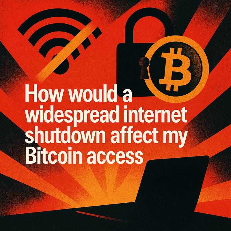 How would a widespread internet shutdown affect my Bitcoin access