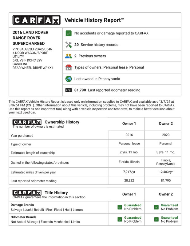 CARFAX Vehicle History Report for this 2016 LAND ROVER RANGE ROVER SUPERCHARGED_ SALGS2EF2GA290546-p