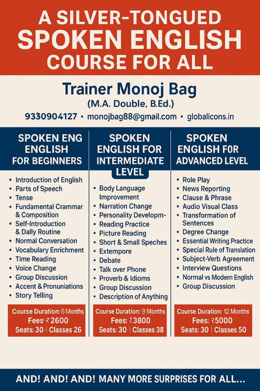 Spoken English Course Poster
