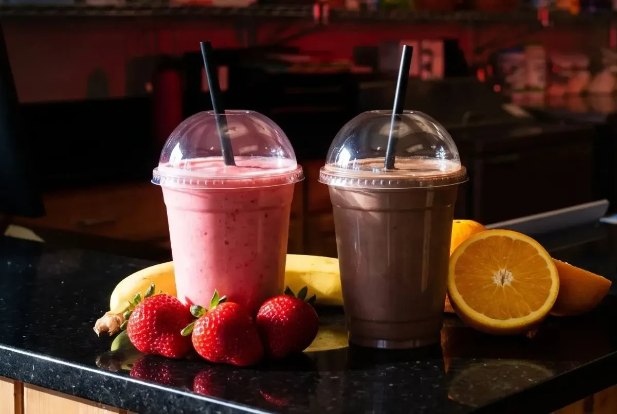 Kids size smoothies at the Sportset Shakes bar
