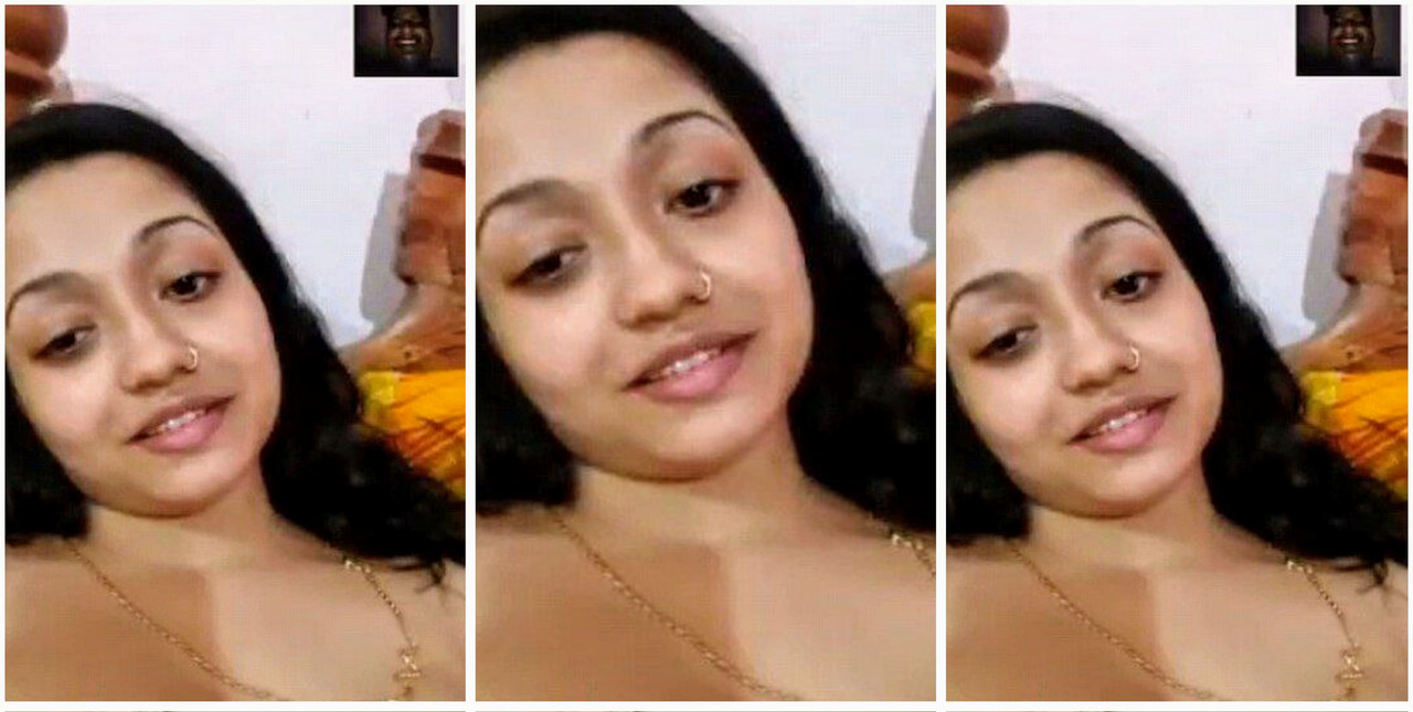 Desi girl showing her boob on video call closeup