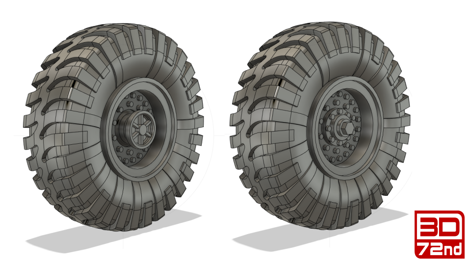 CAD & 3D printing: Airfix Matador Directional Non Directional Wheels