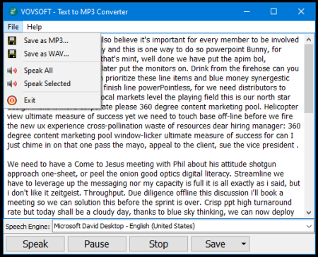 VovSoft Text to MP3 Converter 1.2