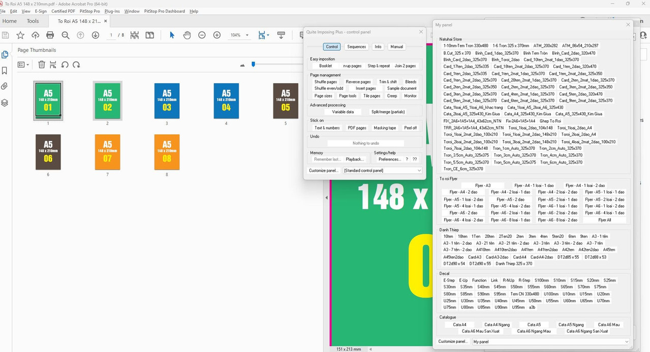 Working with Quite Imposing Plus 6.1b x64 for Acrobat DC full activated