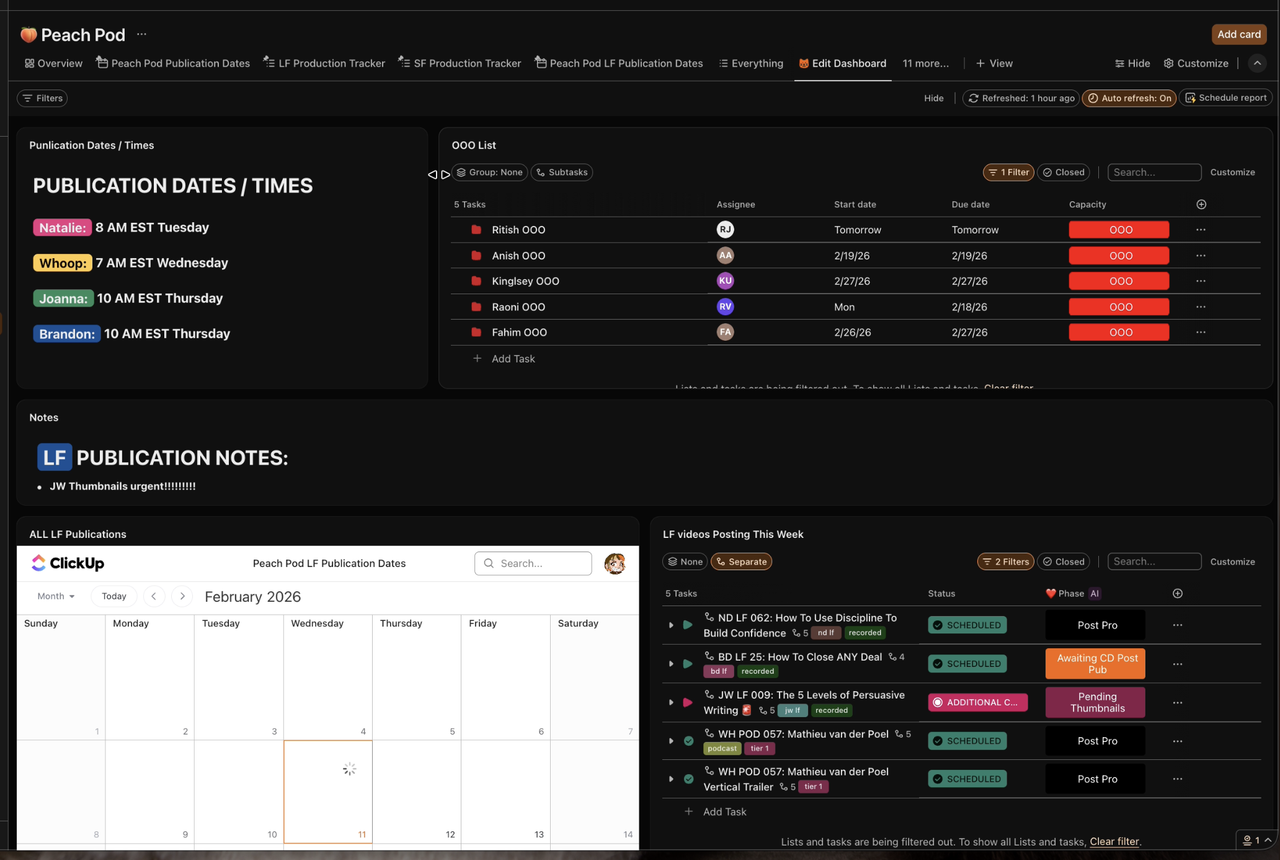 ClickUp production ops
