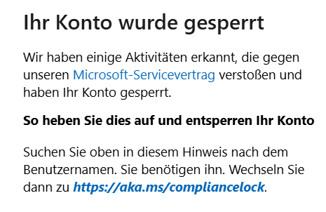 Microsoft Kontensperre
