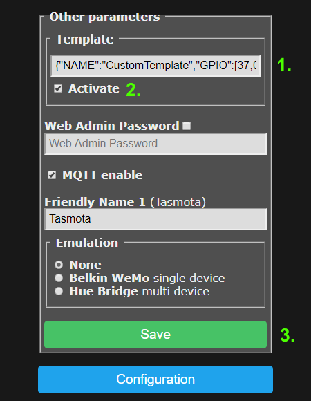 Templates - Tasmota