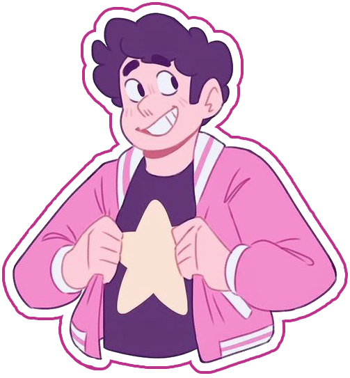 Steven Universe smiling and glancing off-camera. : Art by @makalawa.exe on Instagram. Click on the image to be sent directly to the post the art comes from.