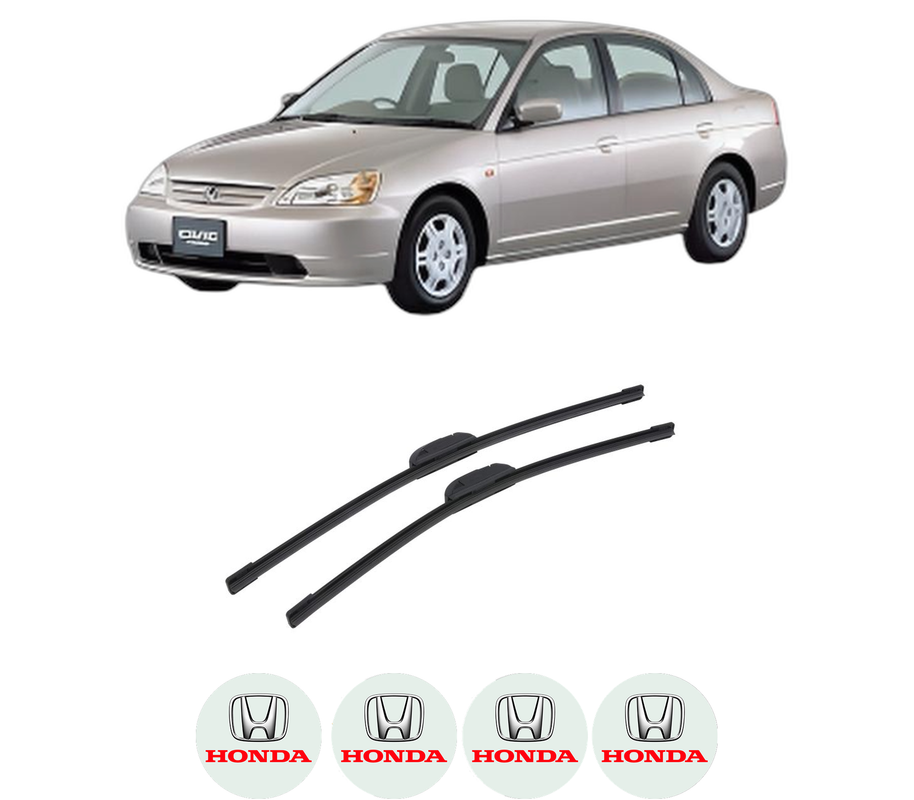 Set stergatoare auto HONDA CIVIC VII Saloon (ES, ET) din 2000-2005, pentru parbriz auto, 2 bucati, Bosch Aerotwin Retrofit, din cauciuc siliconat rezistent, 4 Stickere Auto HONDA