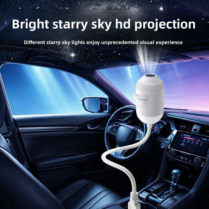 12-in-1 USB Car Starry Sky Night Light LED Ambient Interior Light Projector