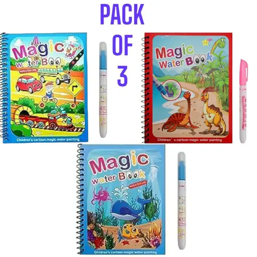 Educational Toys,Early Development & Activity Toys,Magic Water Book for Kids PACK OF 3 (T108)