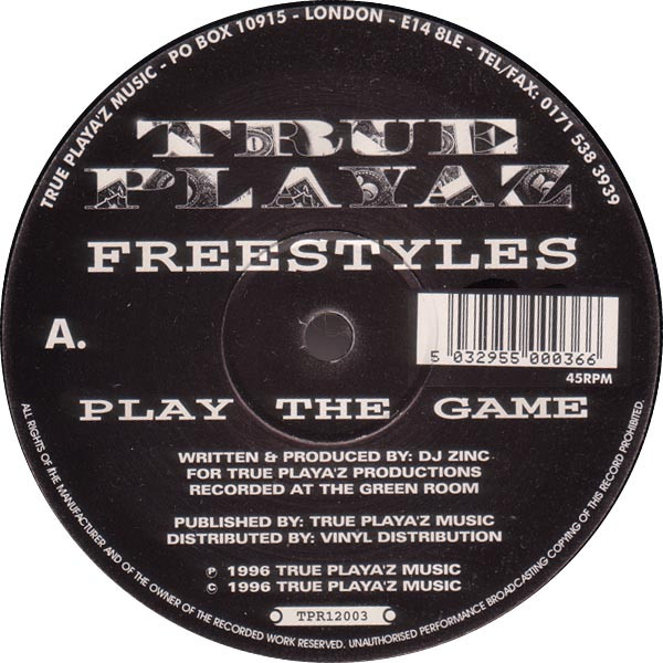 25/03/2023 - Freestyles – Play The Game  Learn From The Mistakes Of The Past (Vinyl, 12, 45 RPM)(True Playaz – TPR12003)  1996 R-49013-1163270404