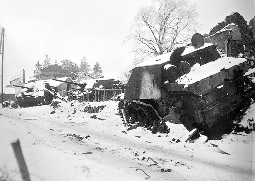 3 destroyed Pz Iv70 (A) by US air strikes in Chenogne Battle of the Bulge
