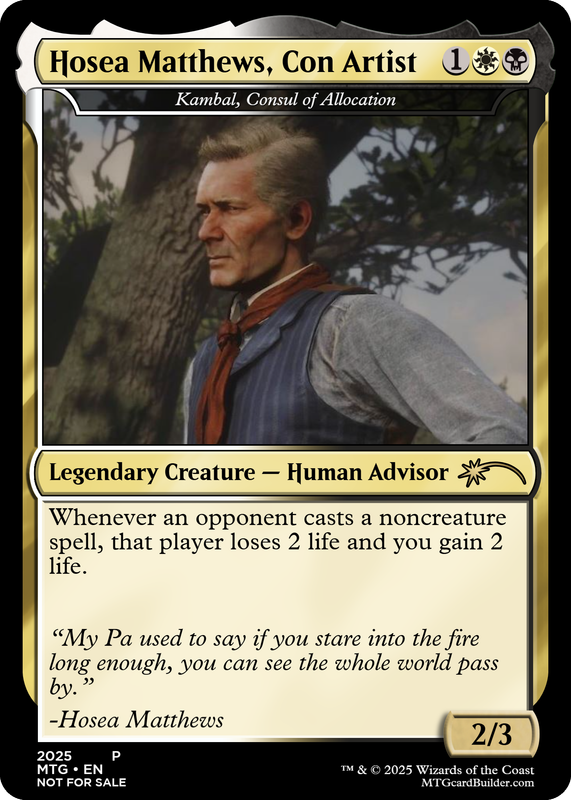 Kambal, Consul of Allocation (Hosea Matthews, Con Artist)