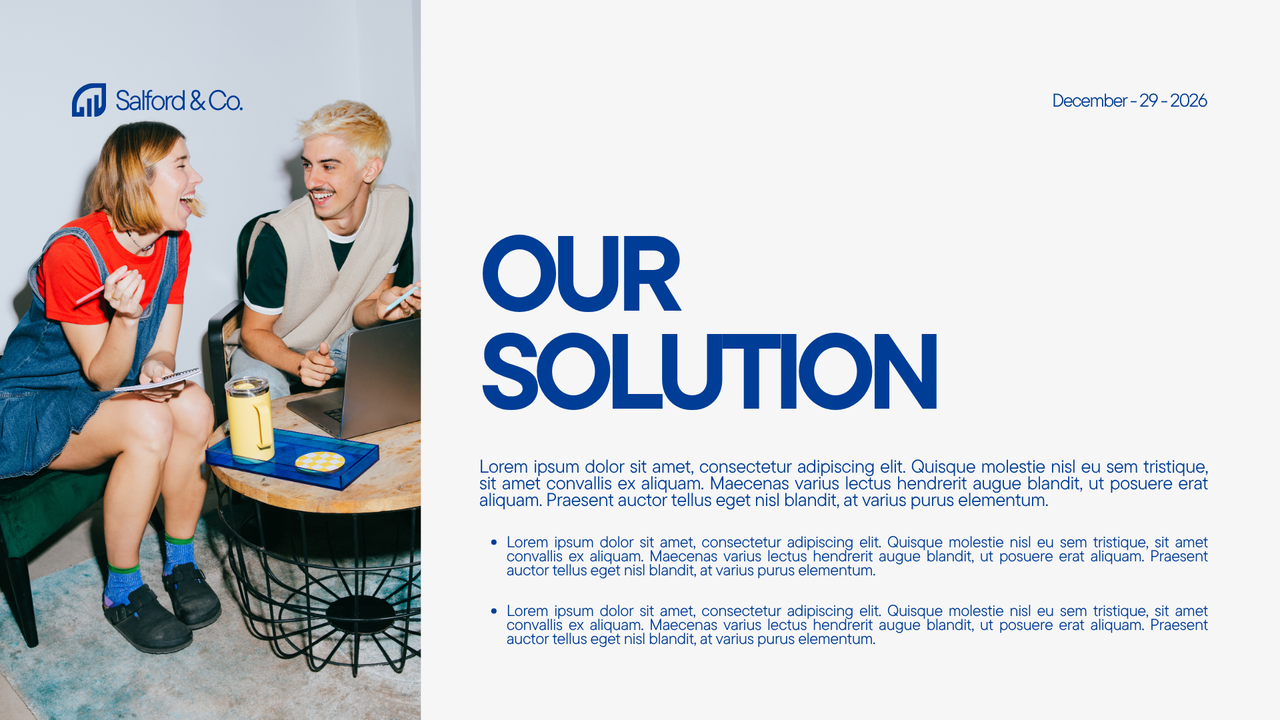 Blue and White Modern Startup Pitch Deck Presentation