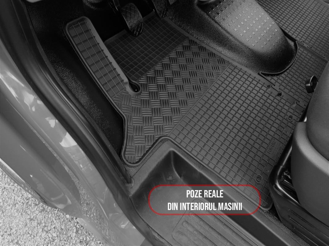 Set 3 covorase Volkswagen T5 Transporter/Caravelle/Multivan 3 Locuri 2003-2015, din cauciuc 100%, compatibile cu autoturismul Volkswagen T5
