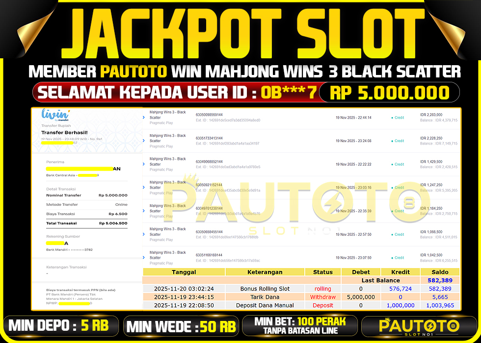 BUKTI JACKPOT LUNAS PAUTOTO