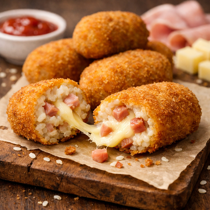 Croquetas de arroz rellenas jyq