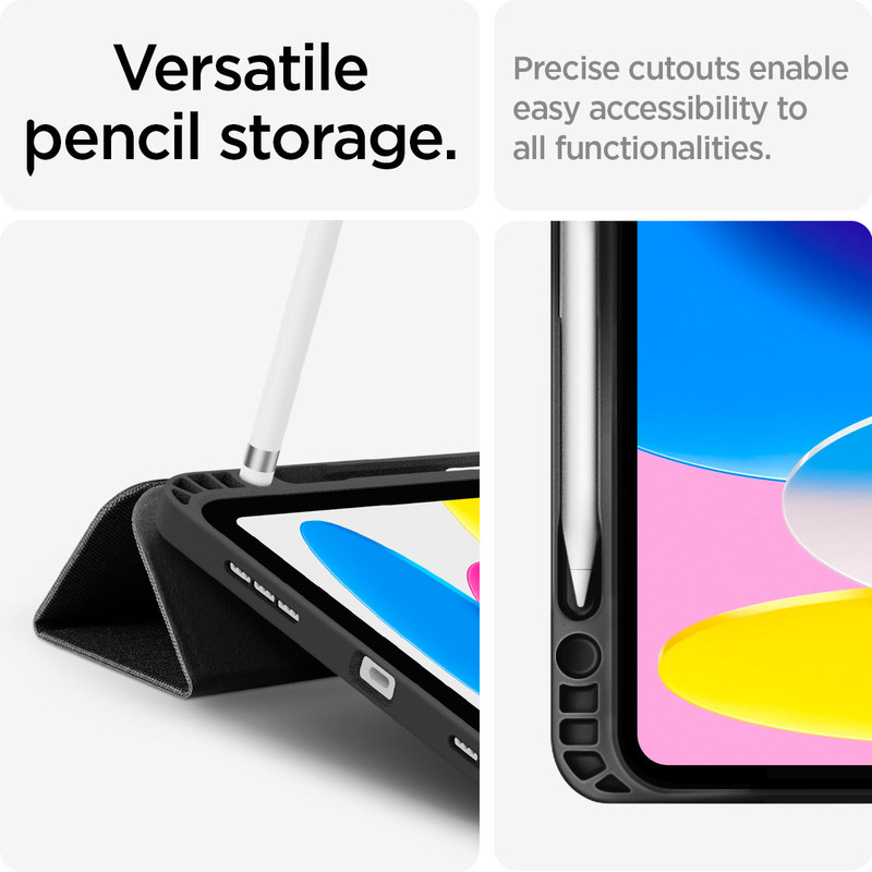 El forro Spigen Urban Fit doblado como un soporte, ideal para ver videos.