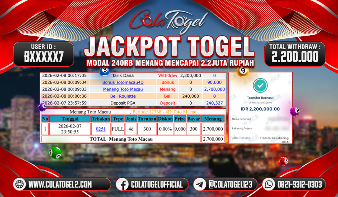 JACKPOT TOTO MACAU!! 