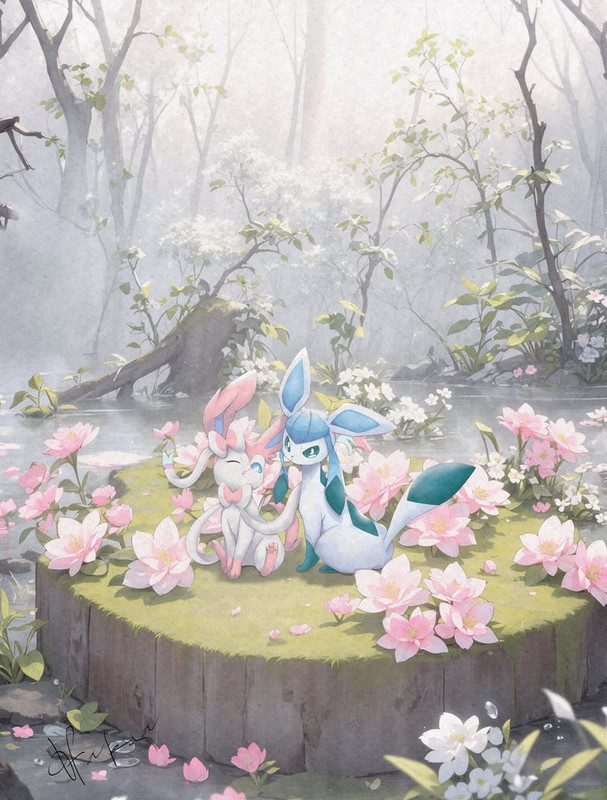 sylveon-and-glaceon-pokemon-drawn-by-hat
