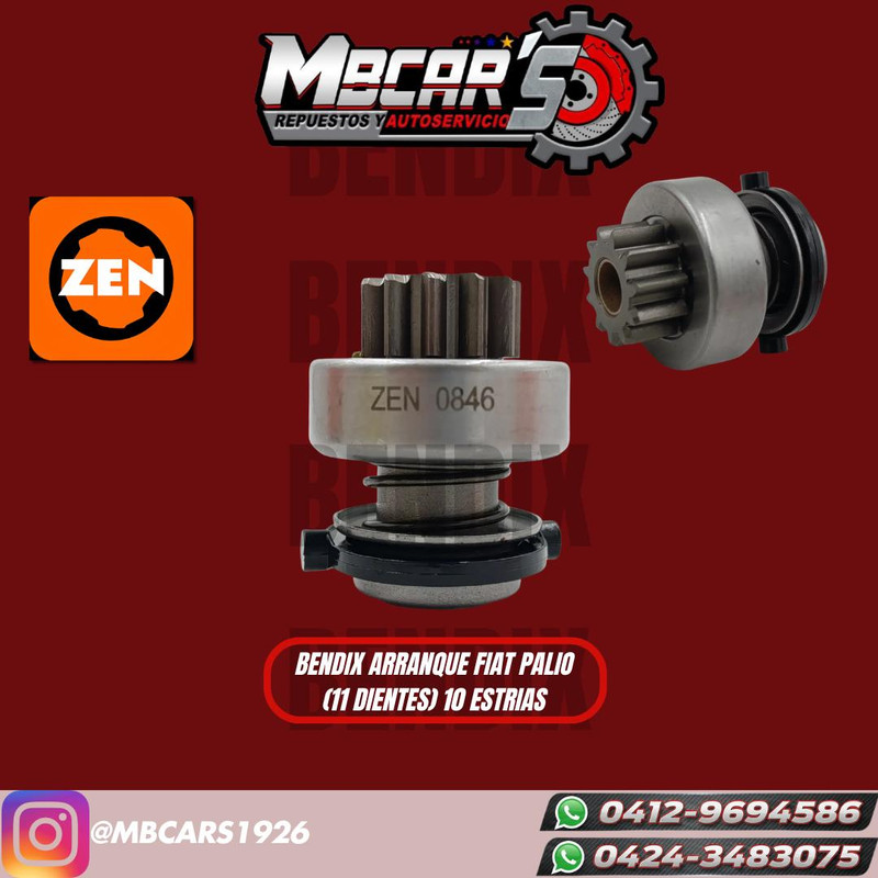 BENDIX ARRANQUE FIAT PALIO 11 DIENTES 10 ESTRIAS 