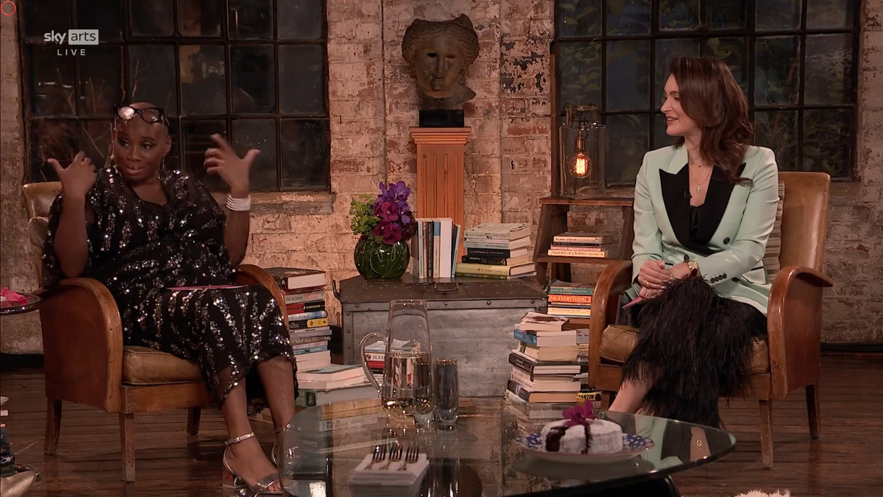 11.22 - 17.00.00 - Sky Arts Book Club Live. Andi Oliver and Elizabeth....ts_snapshot_01.38.43.075