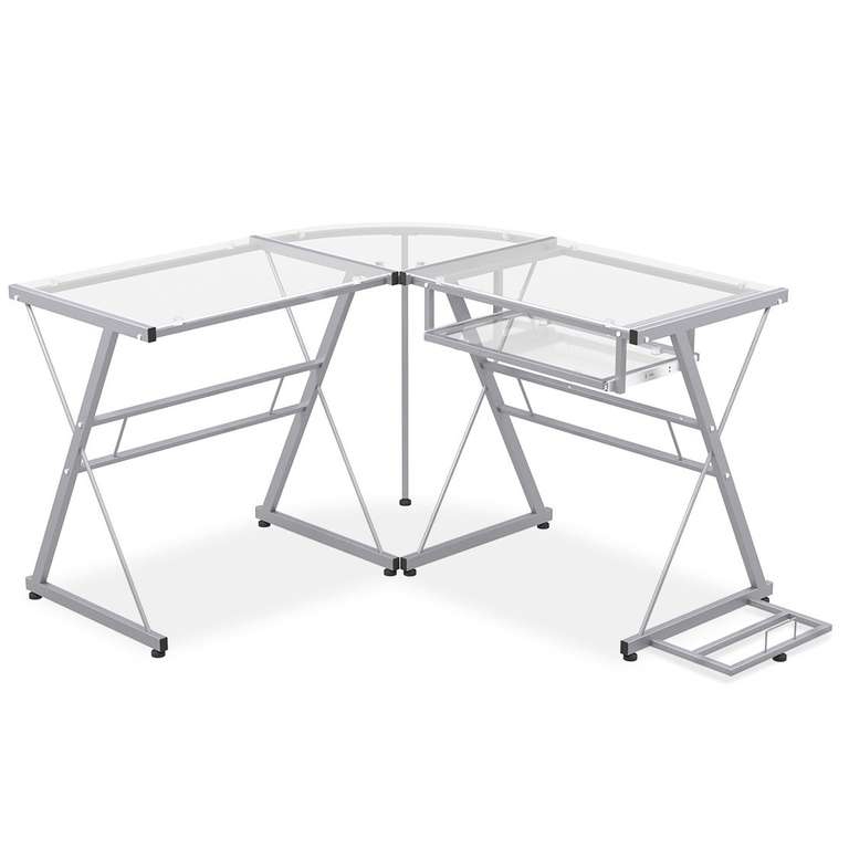 Office Depot Escritorio en L Para Computadora 4Tune, Vidrio y Metal