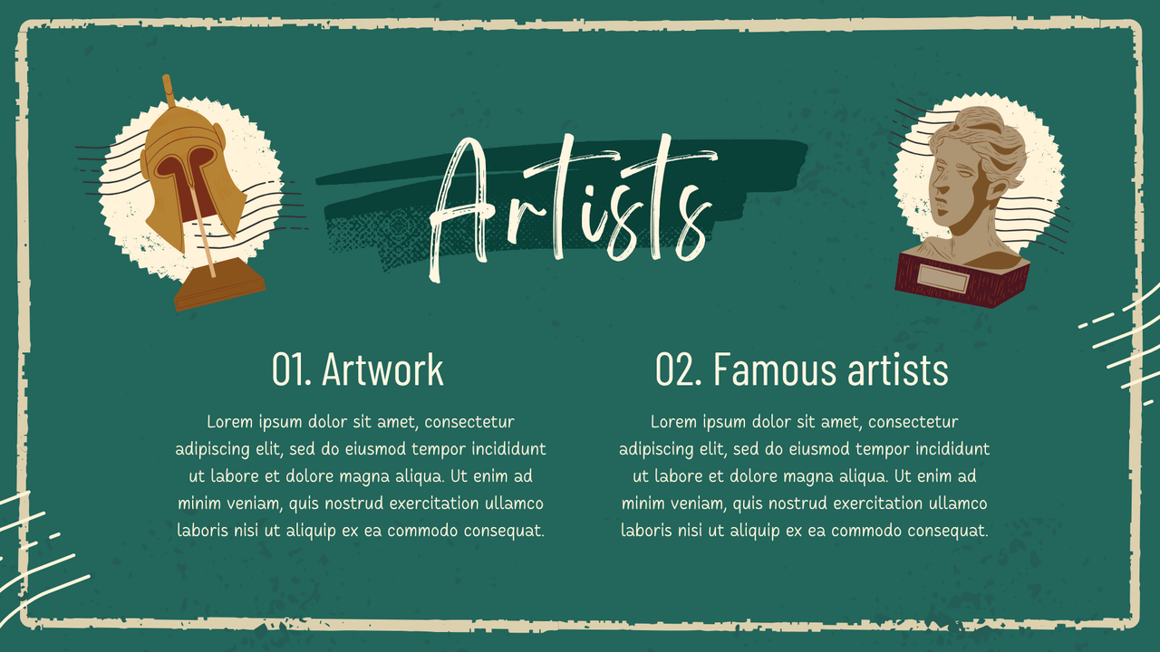 Green and Beige Illustrative Museum of History Presentation